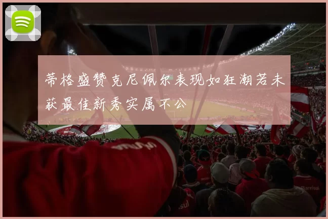 蒂格盛赞克尼佩尔表现如狂潮若未获最佳新秀实属不公